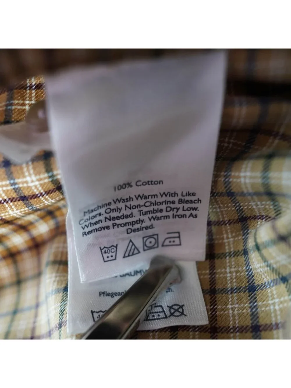 Eddie Bauer Button Up Shirt Mens Large Tan Plaid Relaxed Fit Long Sleeve Cotton - Picture 5 of 9